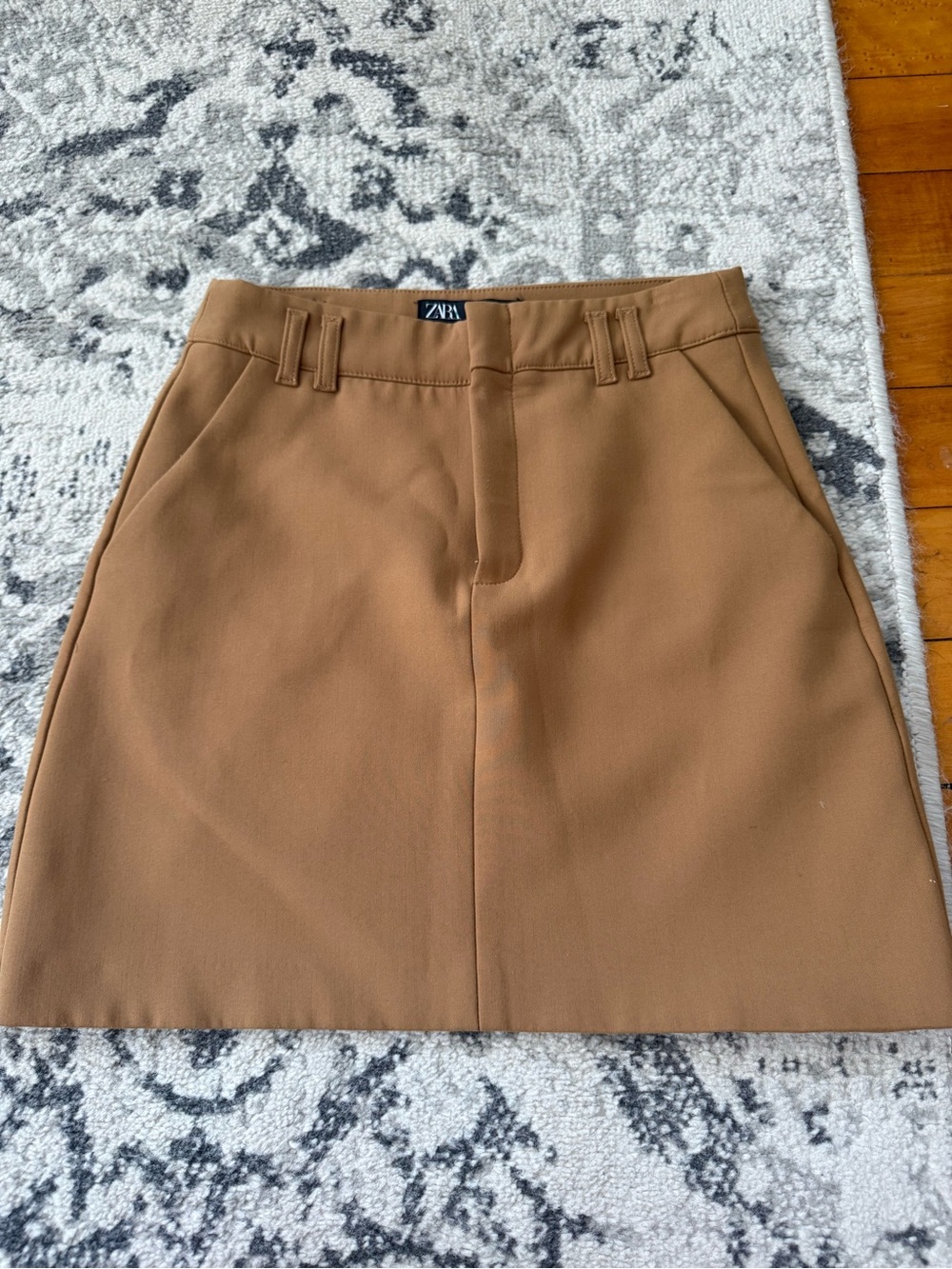 Zara Tan A-Line Mini Skirt